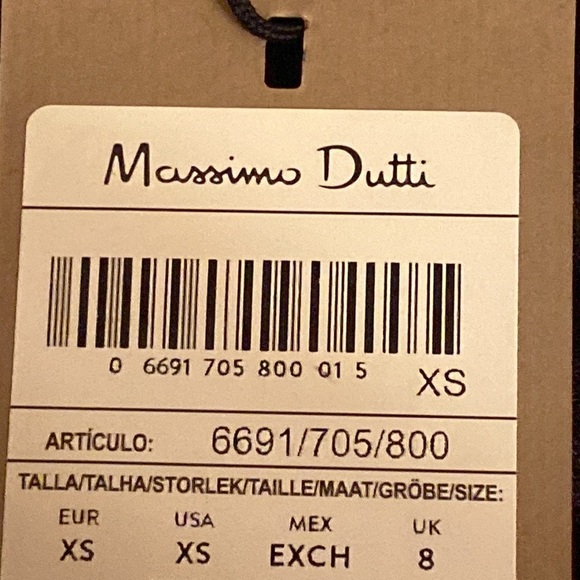 NWT Massimo Dutti Black Wrinkled Jacquard Mock Turtleneck Midi Dress. Size S. - Picture 7 of 9